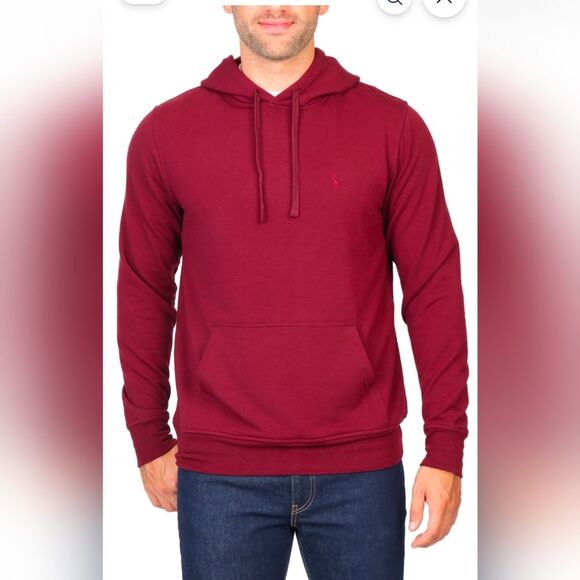 TaylorByrd Sueded Fleece Pullover Hoodie Men's Burgundy sweatshirt size M pocket - Picture 1 of 12